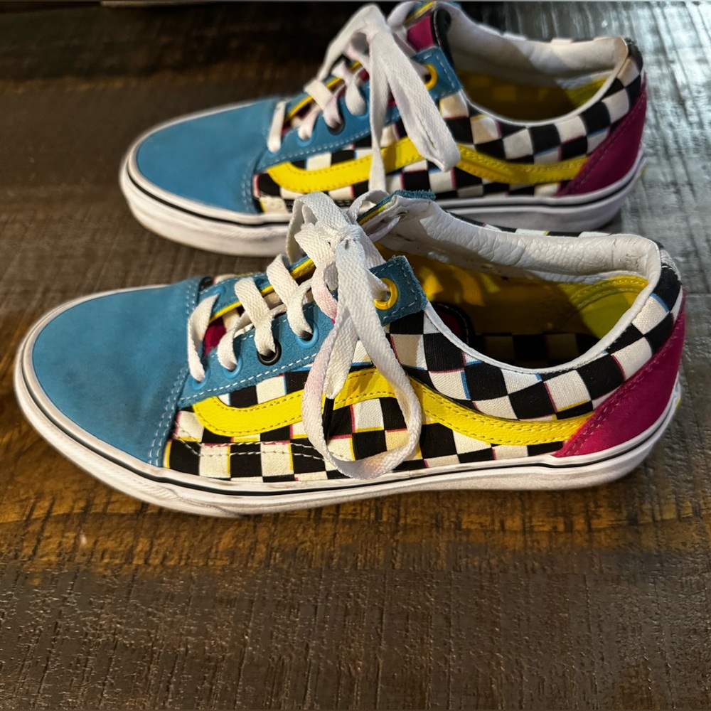 Vans Old School Crazy Checks Shoes Skater 80’s Multicolor Mens6 Women’s 7.5